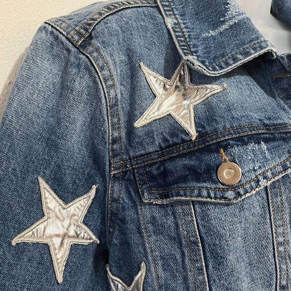 Bagatelle Blue Jean Jacket with Silver Star Accents - Picture 5 of 9